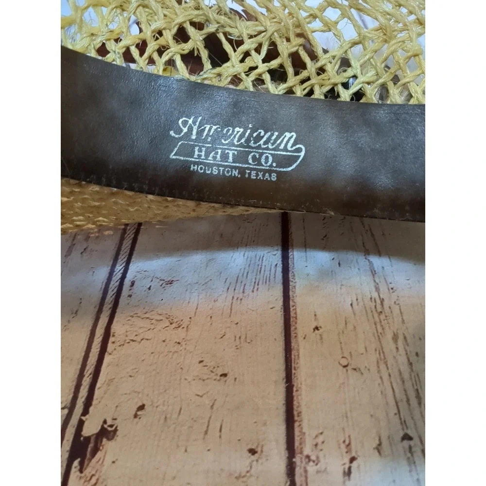 AMERICAN HAT Company 7 1/4 Tumble Weave Feather Band Straw Cowboy Hat